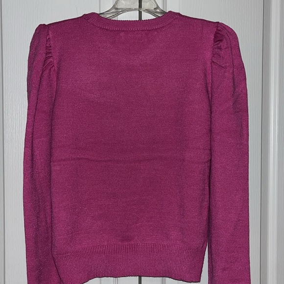 Pink lily berry puff sleeve sweater - Picture 5 of 6